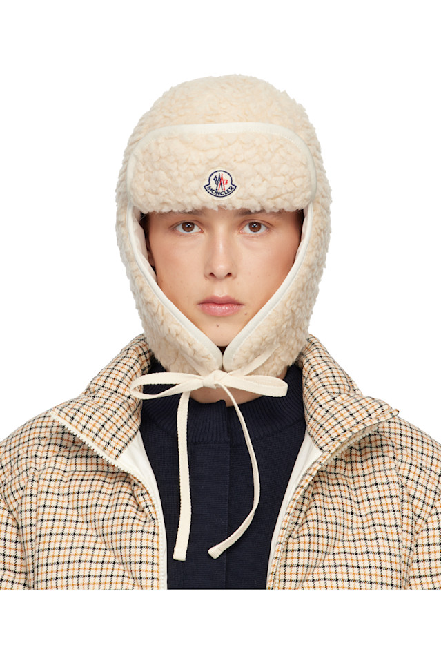

Двусторонняя шапка-плюшевый мишка Moncler, белый