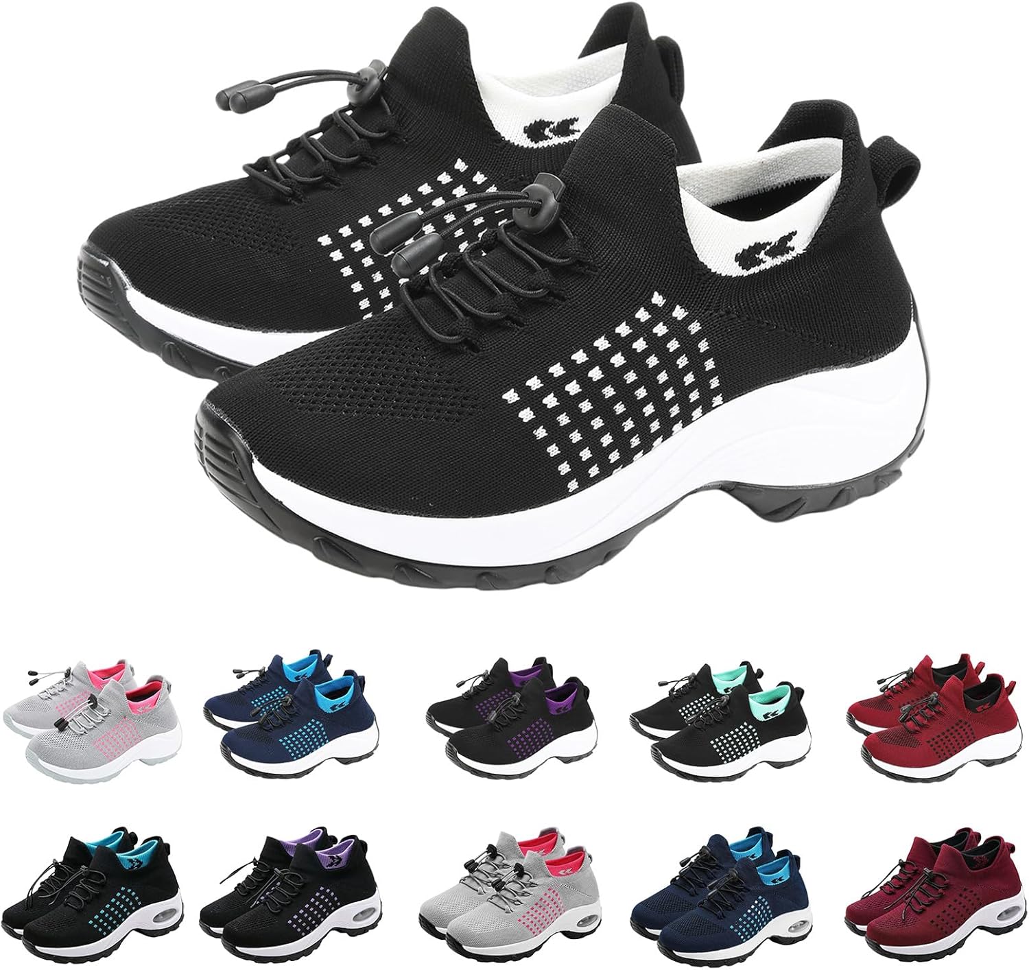 

Ортопедические кроссовки унисекс с регулируемым эластичным ремешком, легкие, дышащие, с амортизирующей воздушной подушкой, противоскользящей подошвой, водонепроницаемые, комфортные спортивные кроссовки с поддержкой свода стопы Lghlmcl, черный