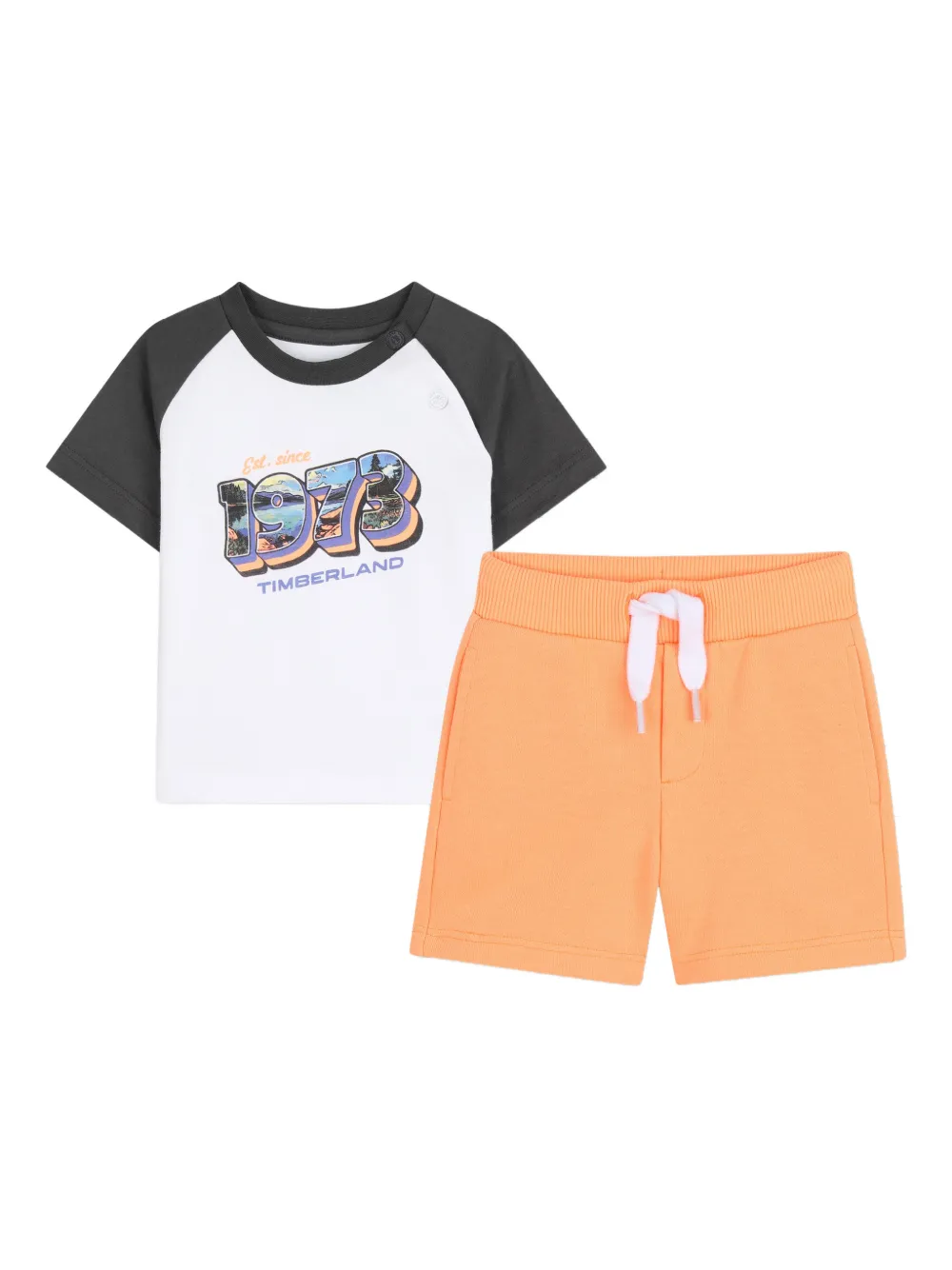 

Комплект с шортами и графическим принтом Timberland Kids, оранжевый