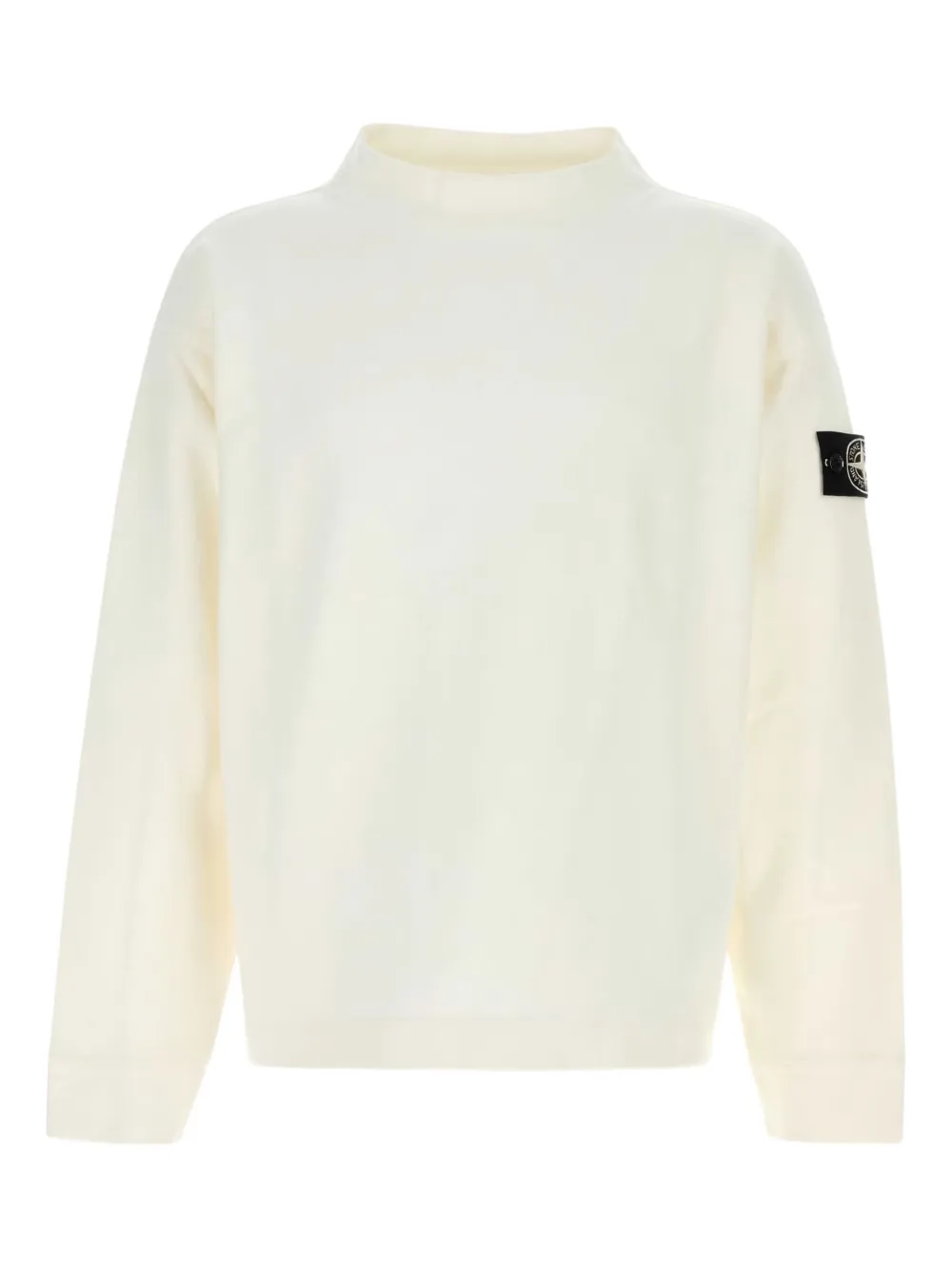 

6100001 хлопковая толстовка с заплатками на локтях Stone Island, белый