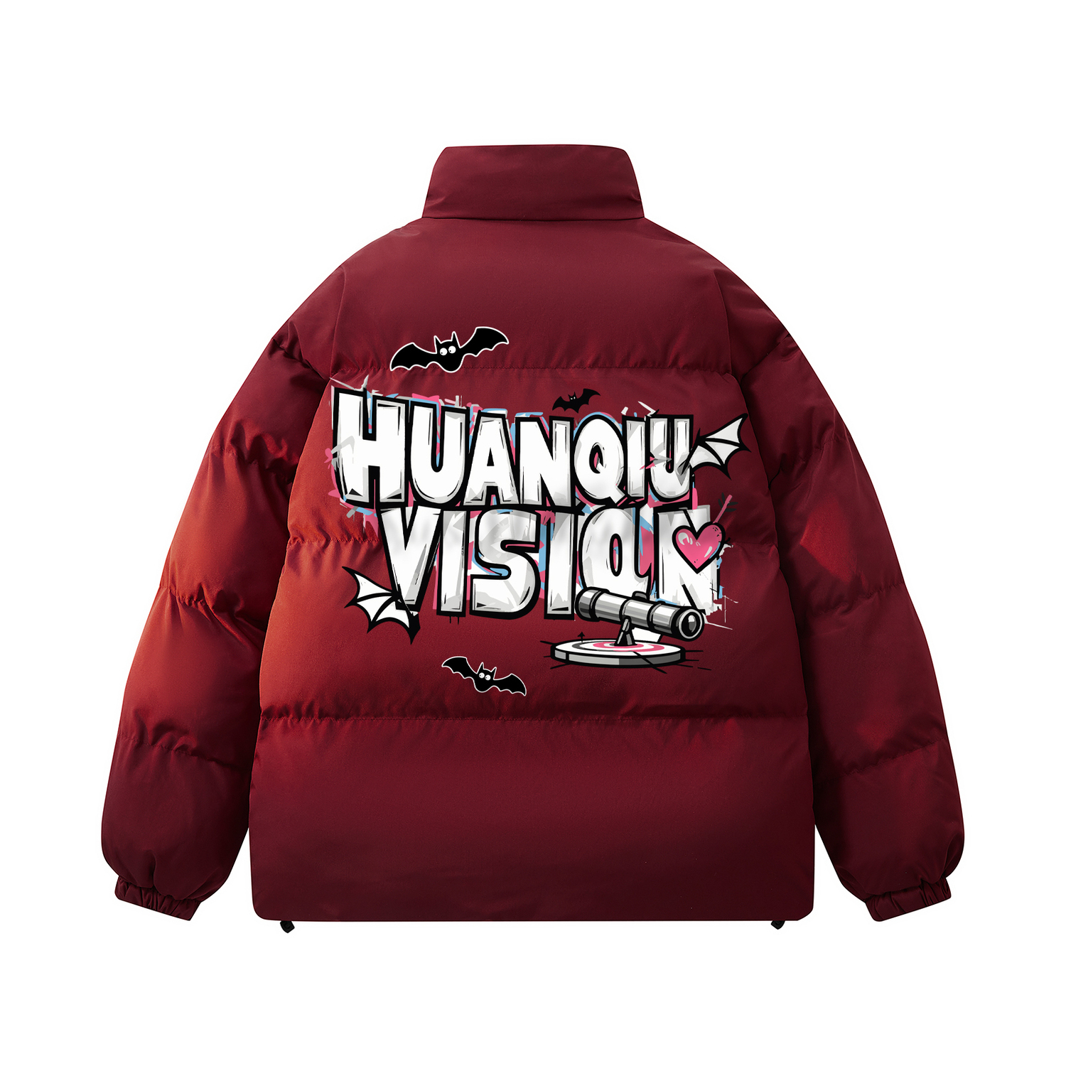 

Пуховик Unisex Stand Collar утепленный стеганый HUANQIU, maroon