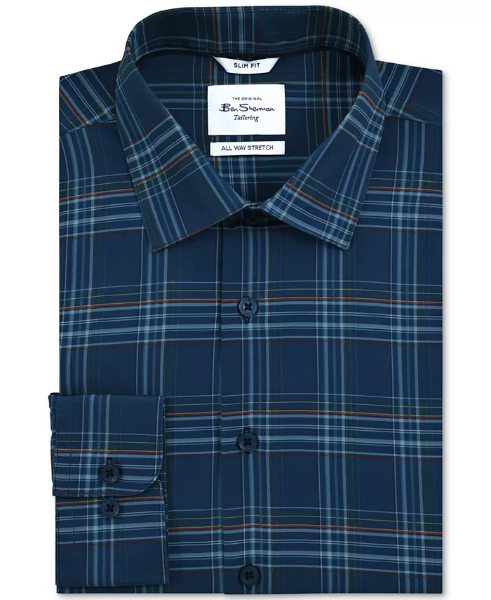 

Мужская рубашка в клетку Slim-Fit Ben Sherman, синий