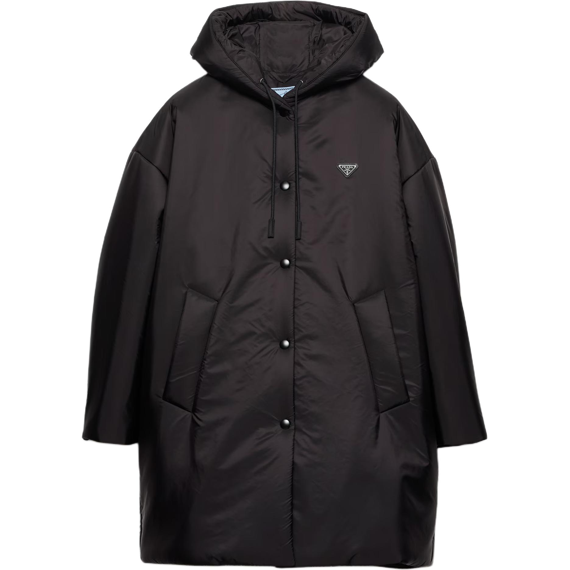 

Куртка с капюшоном на кнопках PRADA, черный
