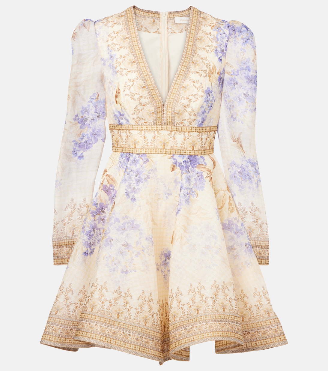 

Мини-платье с принтом Dawning Plunge Zimmermann, Lilac Floral