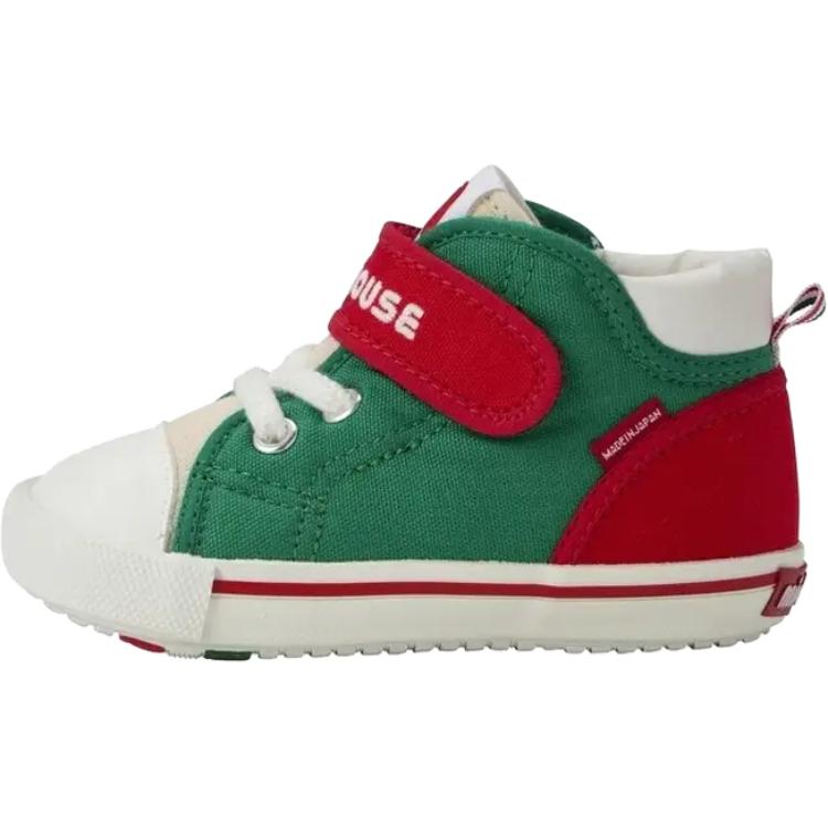 

Модные дышащие высокие ботиночки для малышей MIKI HOUSE, красный зеленый-46