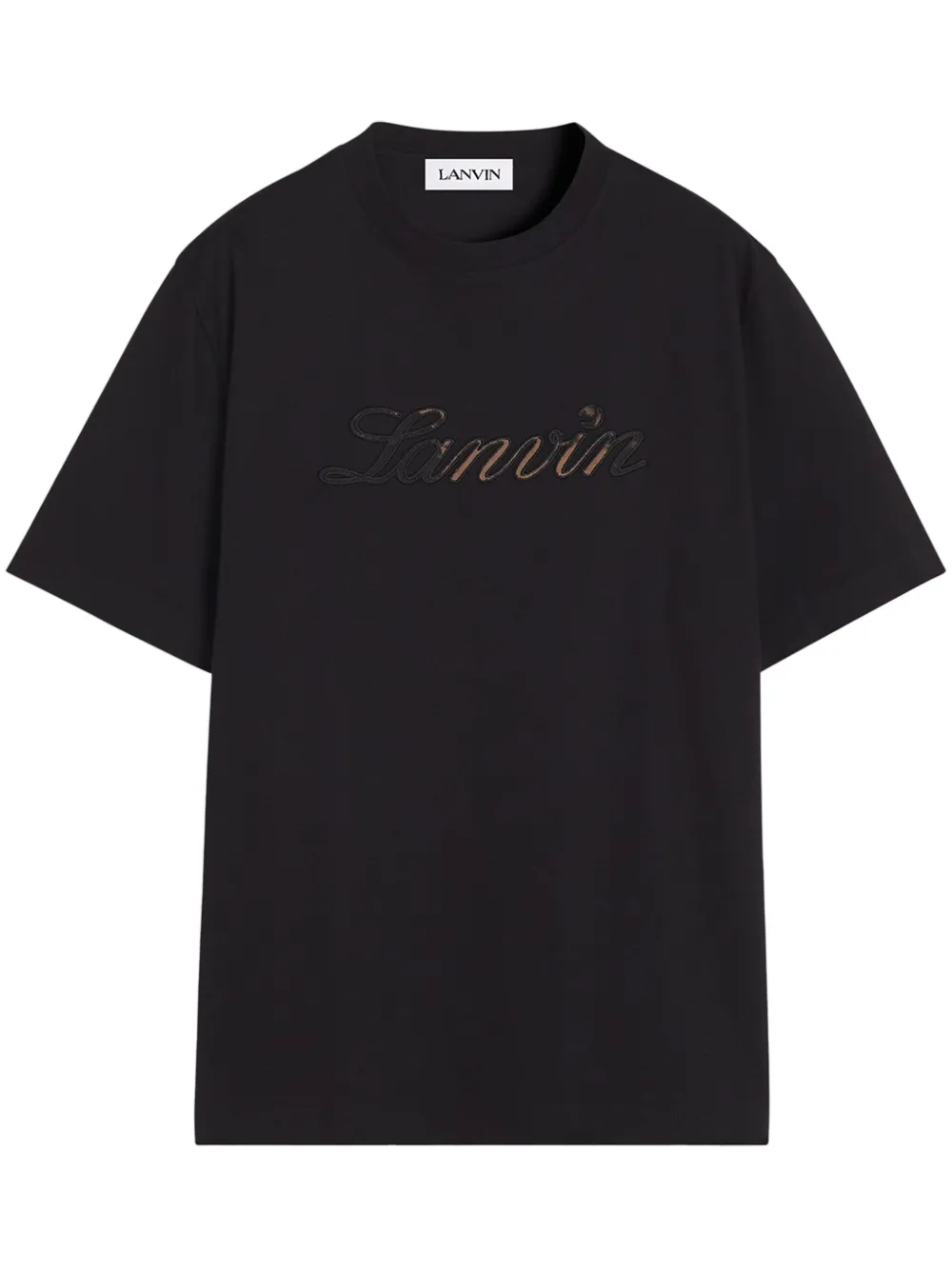 

Футболка с вышитым логотипом Lanvin, черный