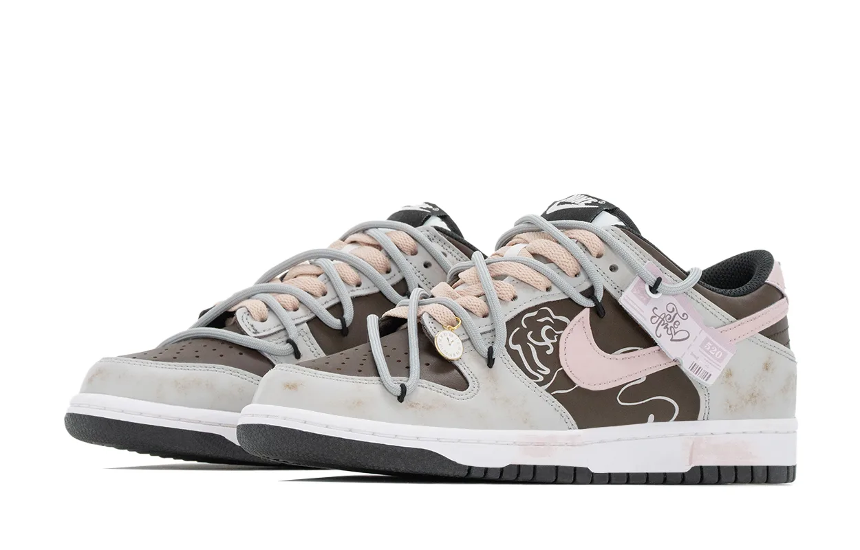 Nike Детские скейтерские кроссовки dunk black с противоскользящей подошвой, износостойкие, с легкой амортизацией, низкие — фото 4