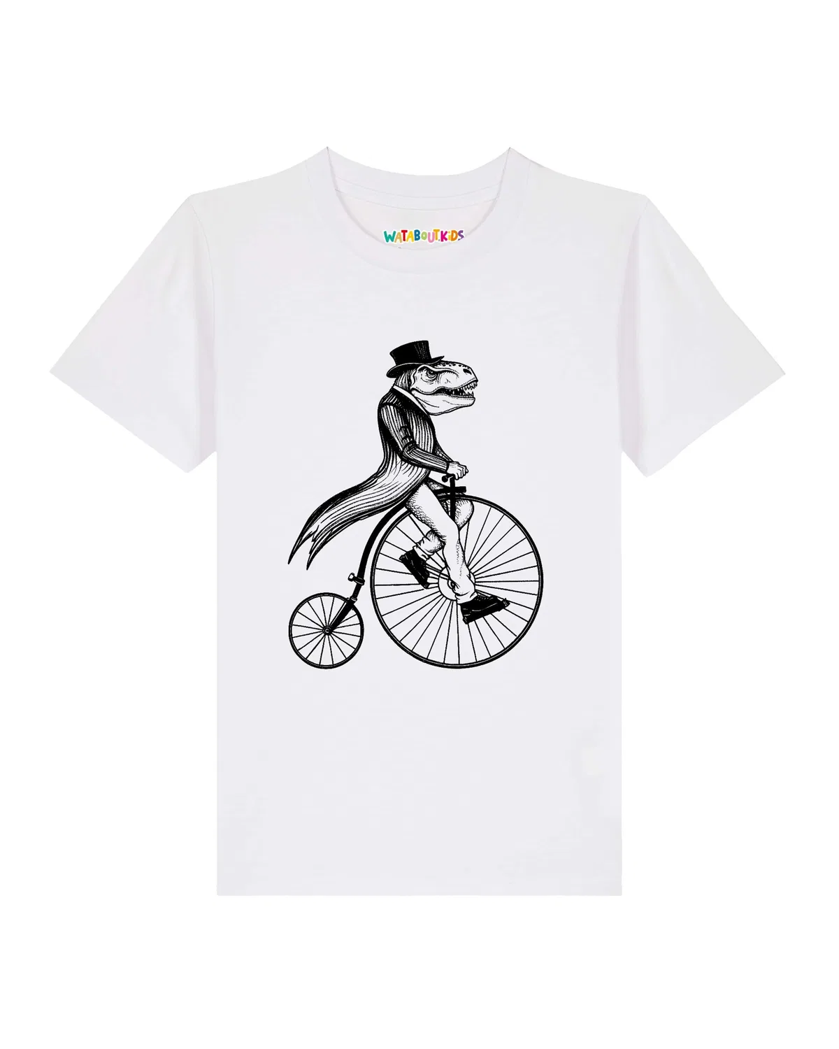 Футболка 'T-Rex auf Fahrrad' Watabout.Kids, White