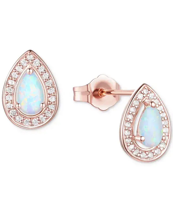 

Серьги-Гвоздики с грушевидным гало из аметиста (5/8 карата tw) и выращенного в лаборатории белого сапфира (1/6 карата tw) из стерлингового серебра (также с другими драгоценными камнями) Macy'S, opal