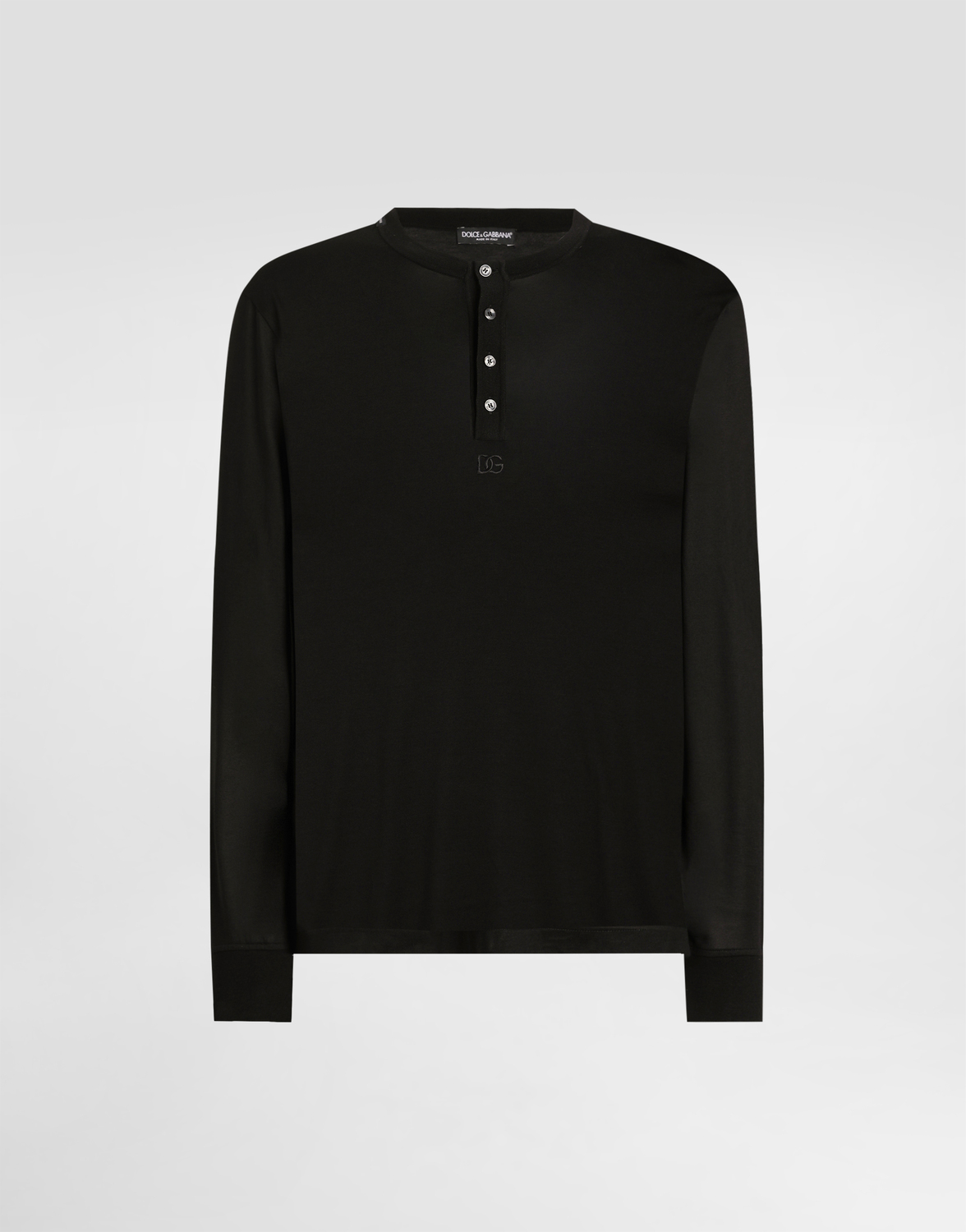 

Футболка с длинным рукавом serafino из шелка Dolce & Gabbana, черный