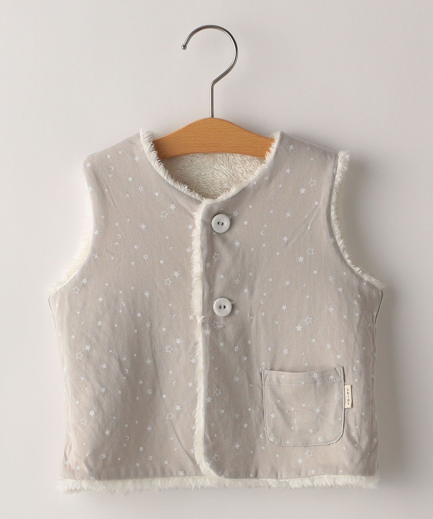 Детский жилет из искусственного меха, размер 80-90 см. Ships Kids, off white — фото 2