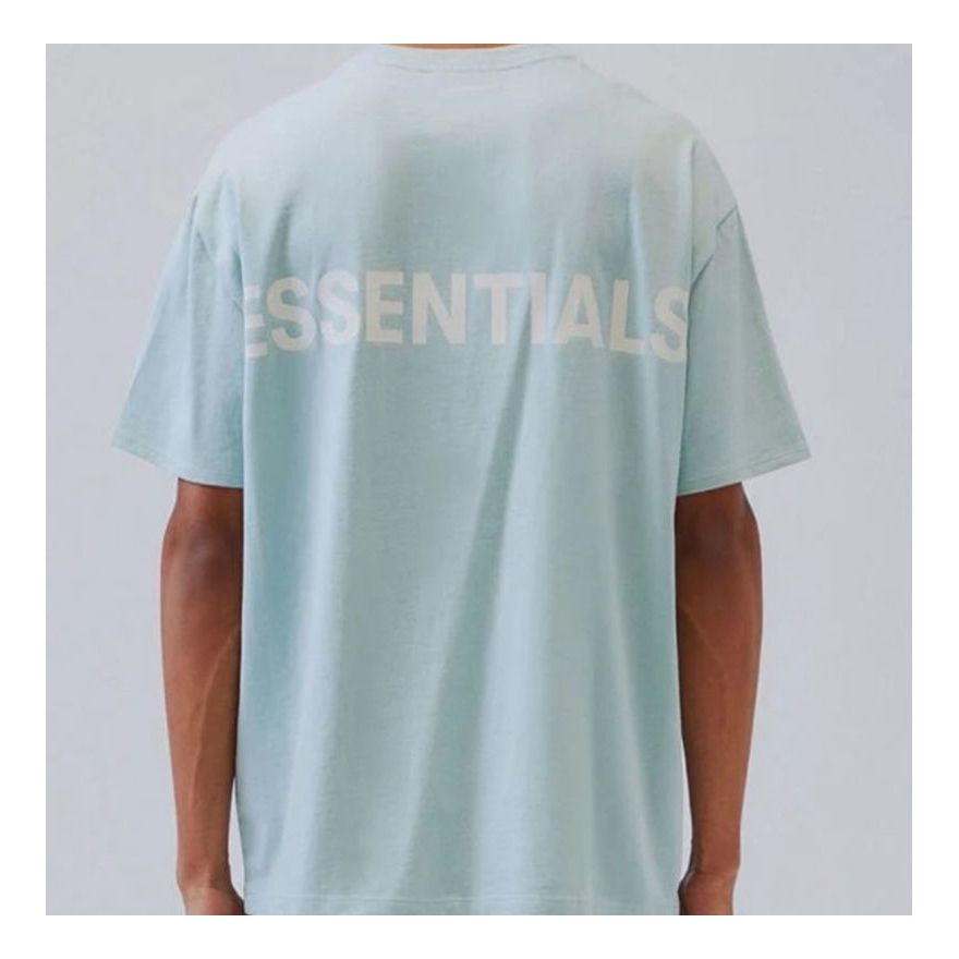 Футболка Fear of God Essentials Basic Short Sleeve T-Shirt 'Light Blue' FOG-SS20-122, синий — фото 3
