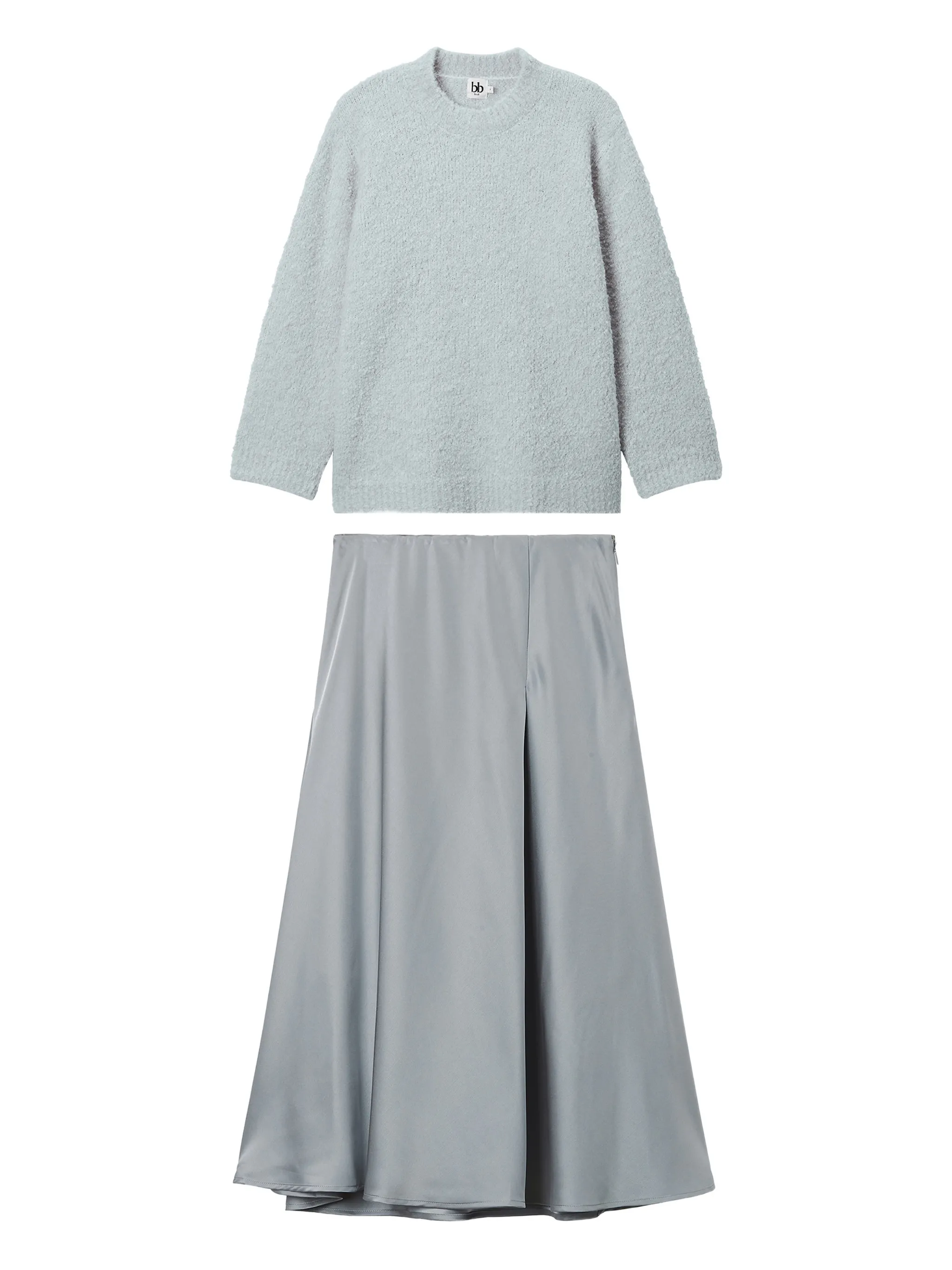 

Комплект с юбкой миди с круглым вырезом B+Ab, серый