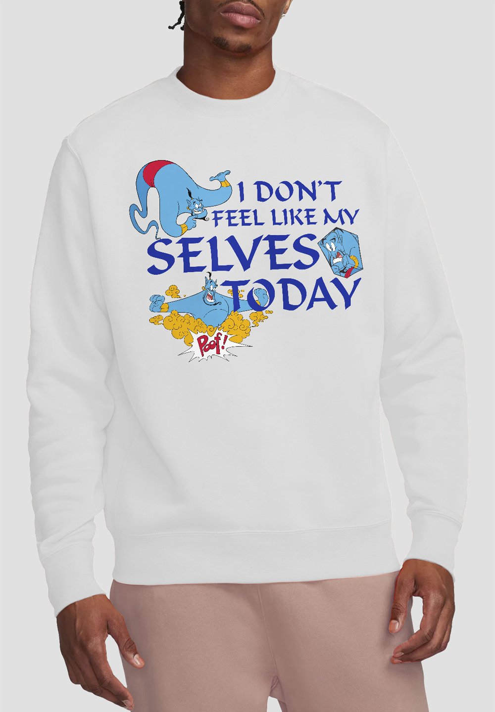 

Толстовка ALADDIN THE GENIE I DON T FEEL LIKE MY SELVES TODAY Disney, белый