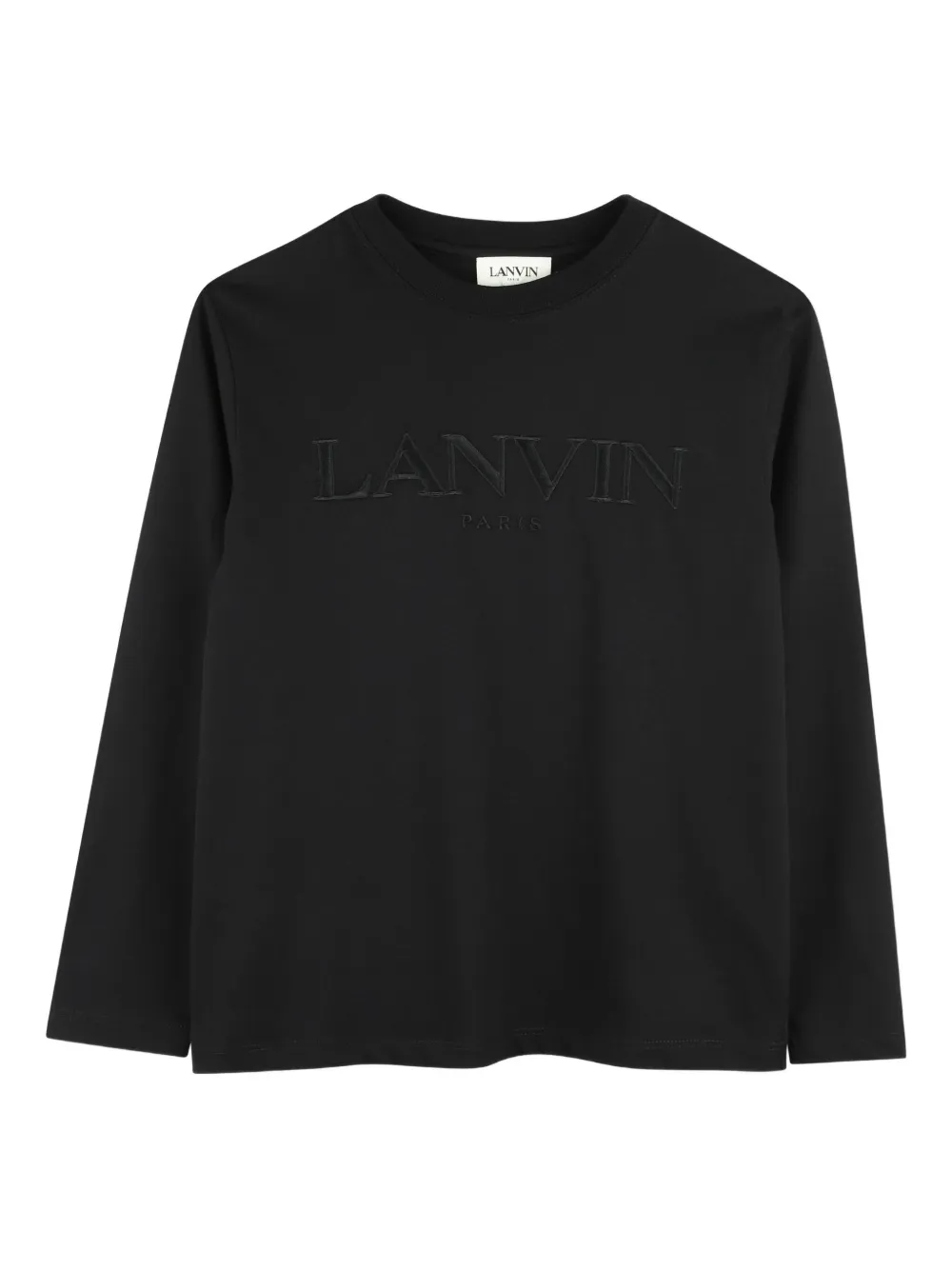 

Футболка с вышитым логотипом Lanvin Enfant, черный