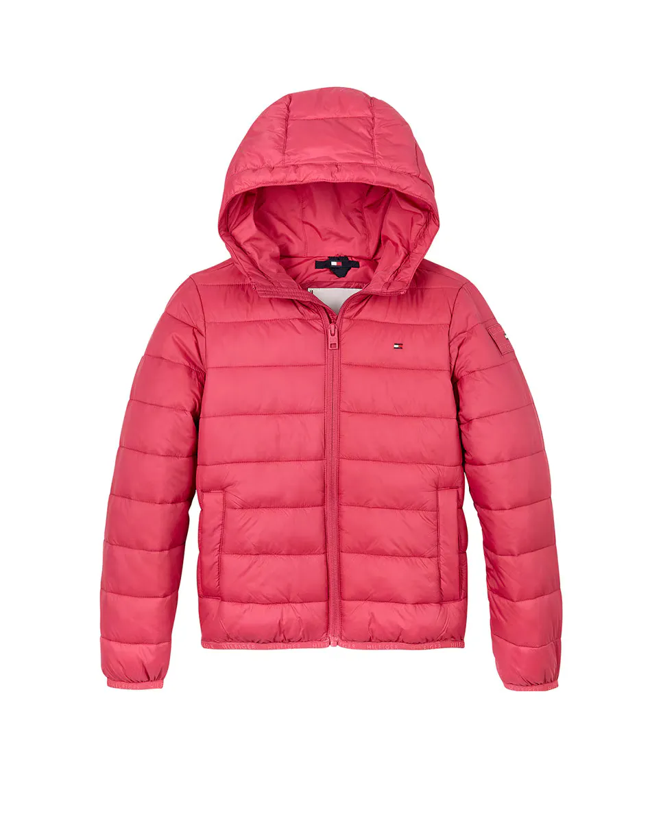 

Пуховик для девочки с капюшоном Tommy Hilfiger, розовый