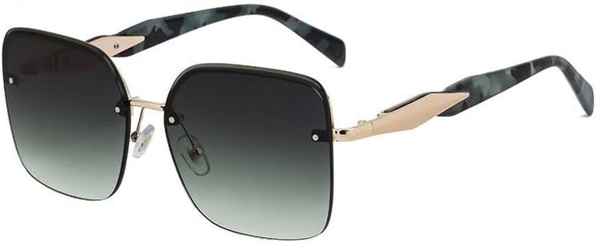 

Большие солнцезащитные очки без оправы для женщин и мужчин, модные винтажные солнцезащитные очки в крупной оправе, роскошные металлические очки UV400, SUN1383 Generic, C4goldgraygreen