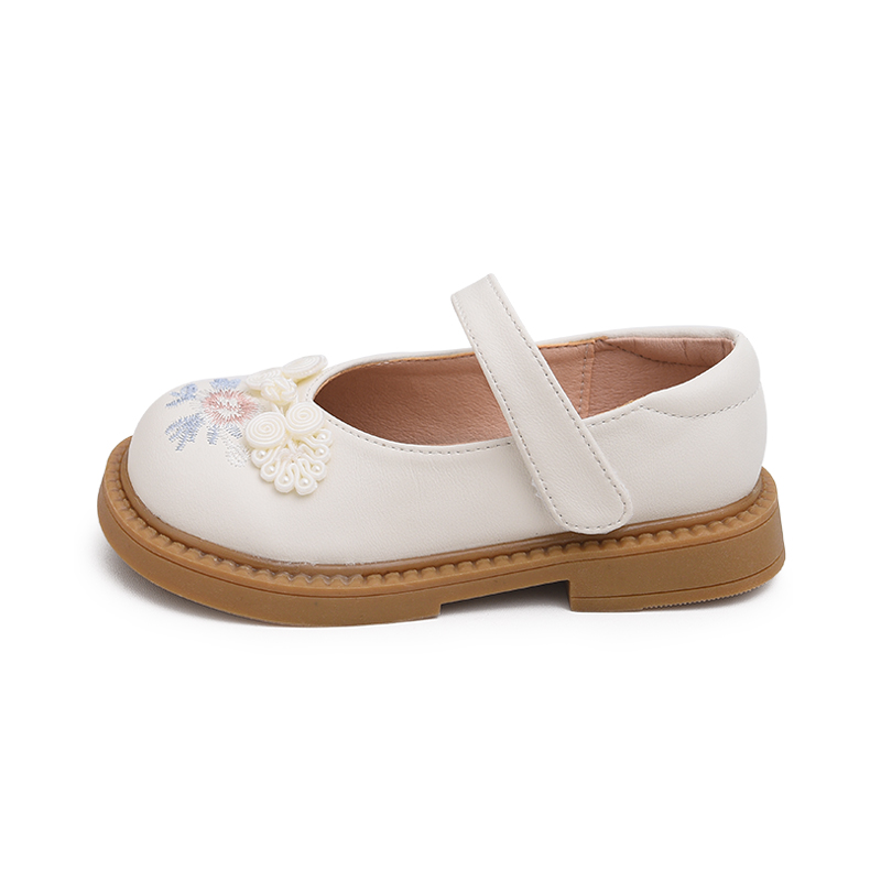 

Низкие детские кожаные туфли для детей Budding, экрю