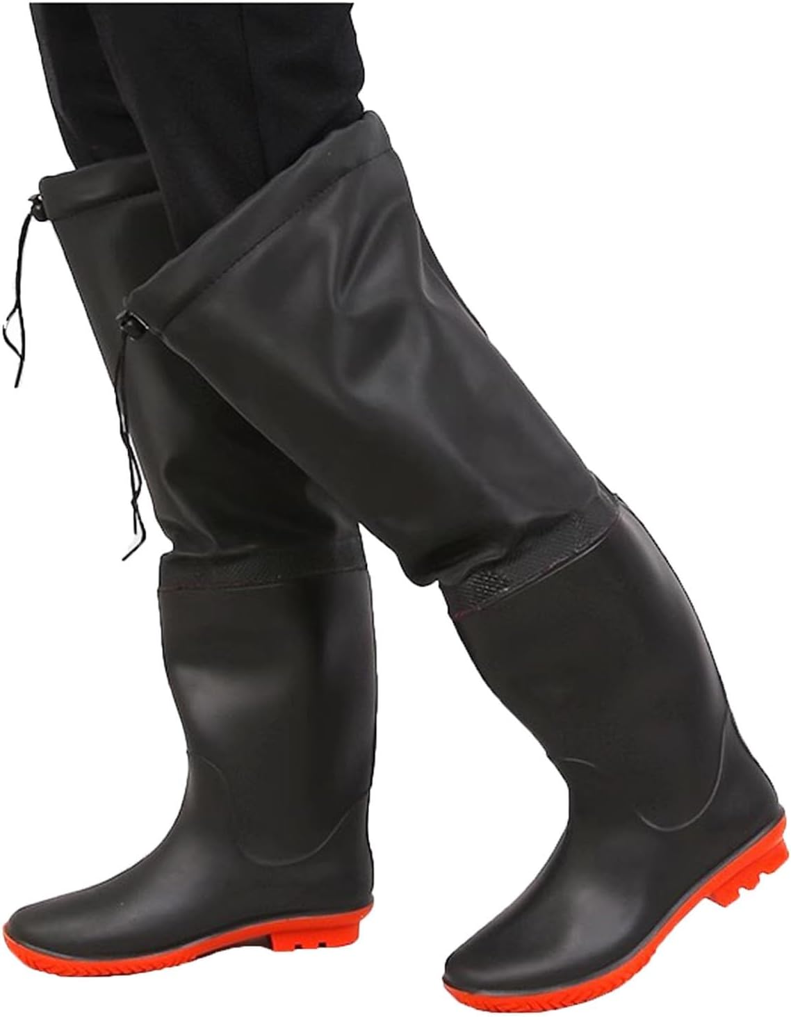 

Мужские рыболовные болотные сапоги BcoMfy, 60 см, до колена, противоскользящие резиновые дождевые сапоги, плюшевые зимние сапоги, черный