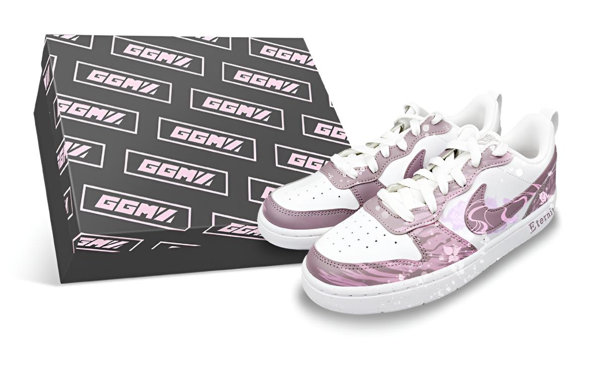 

Nike Court Borough Mianye Rose устойчивые к истиранию низкие детские скейтбординговые кроссовки White Unisex