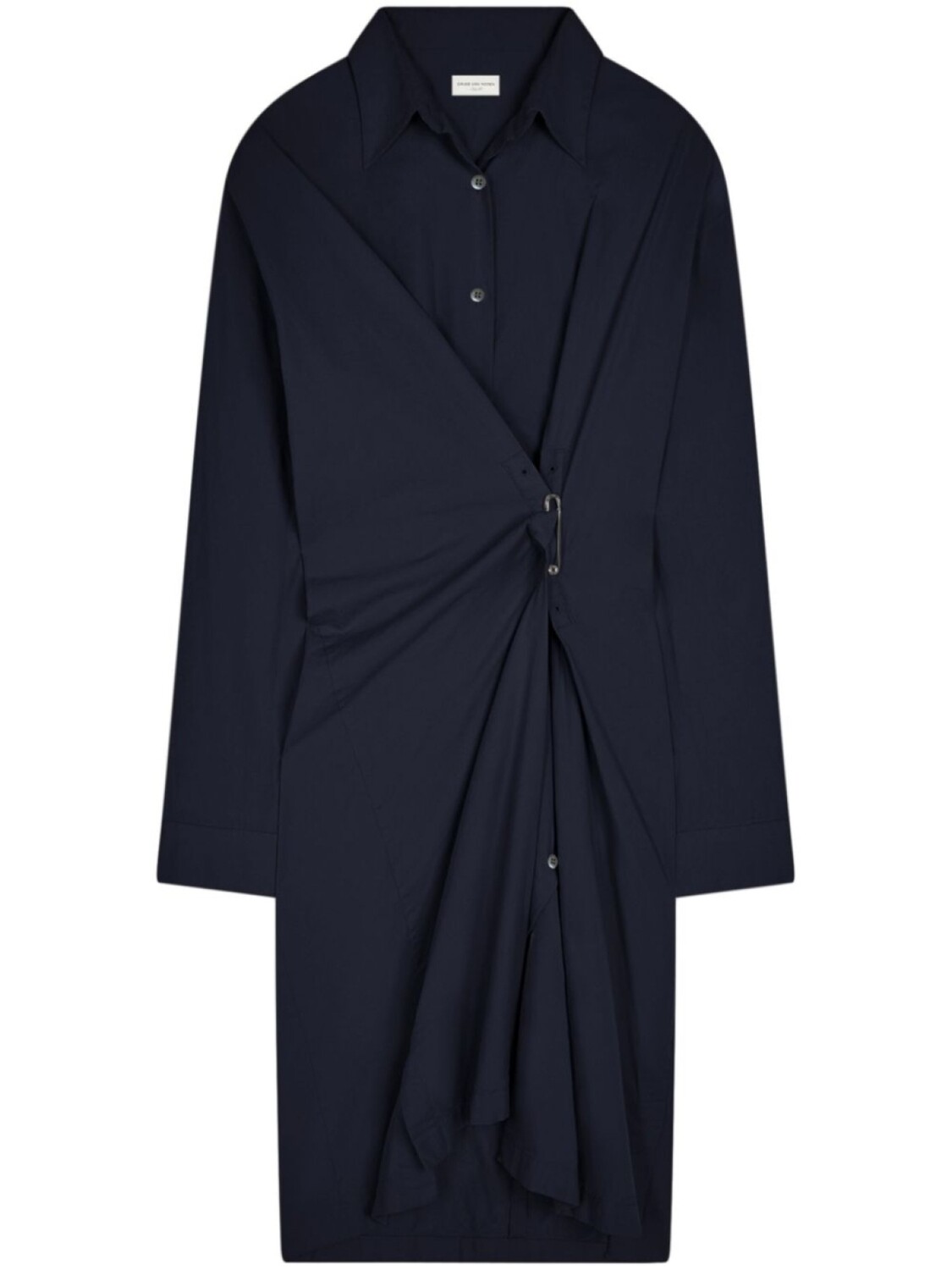 

Платье-рубашка с драпировкой DRIES VAN NOTEN, синий