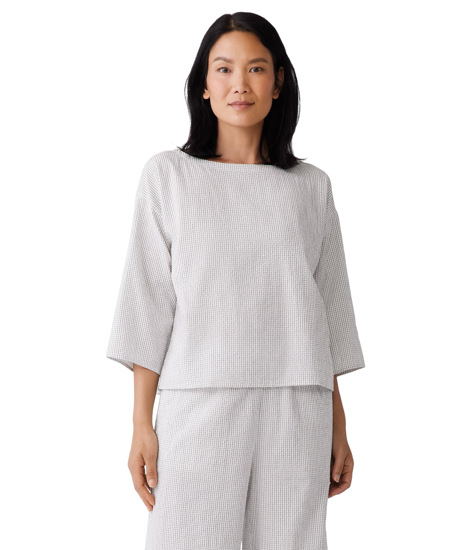 

Топ Eileen Fisher Bateau Neck Box Top, White 1