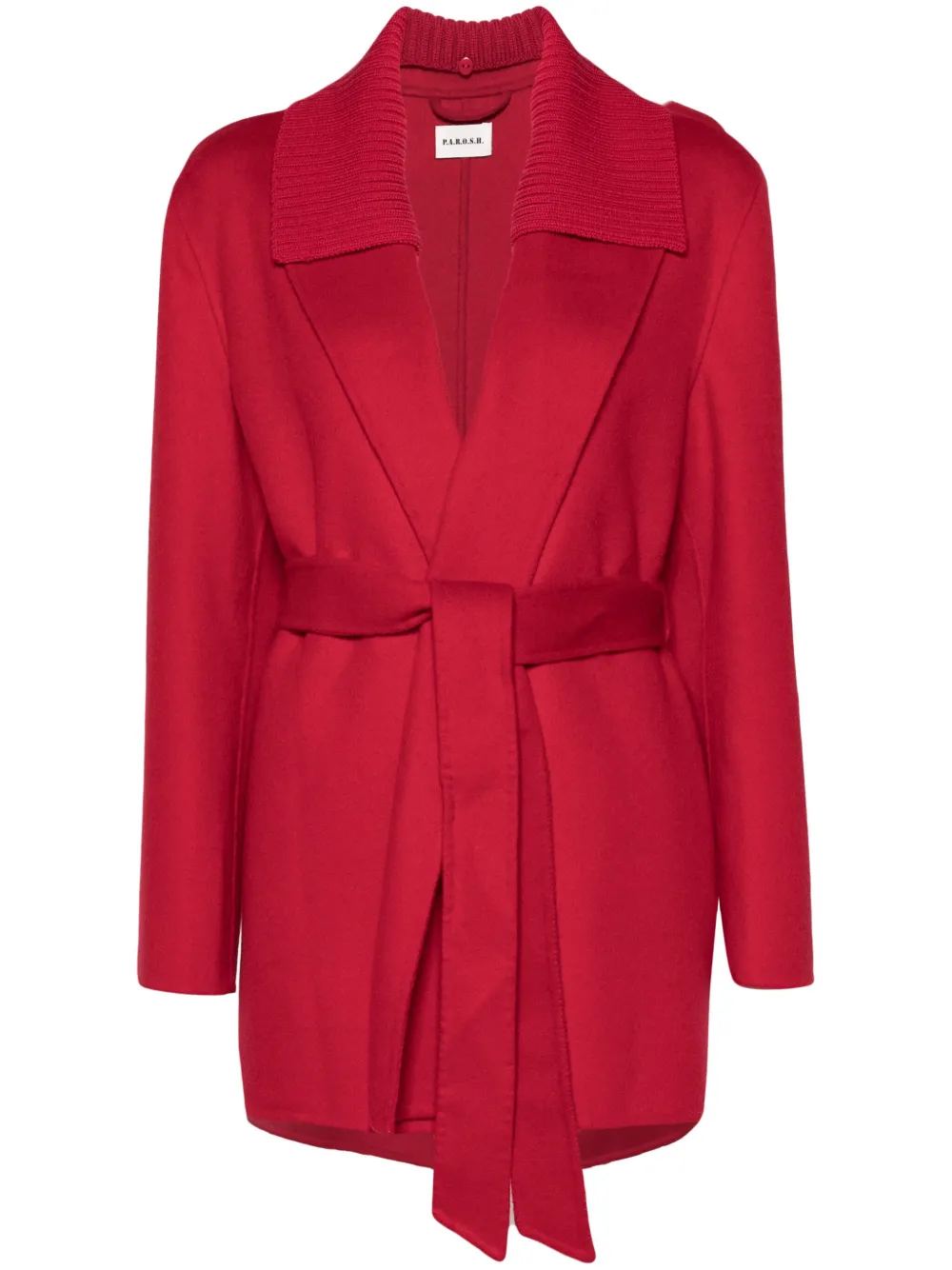 

Короткое пальто с поясом P.A.R.O.S.H., красный