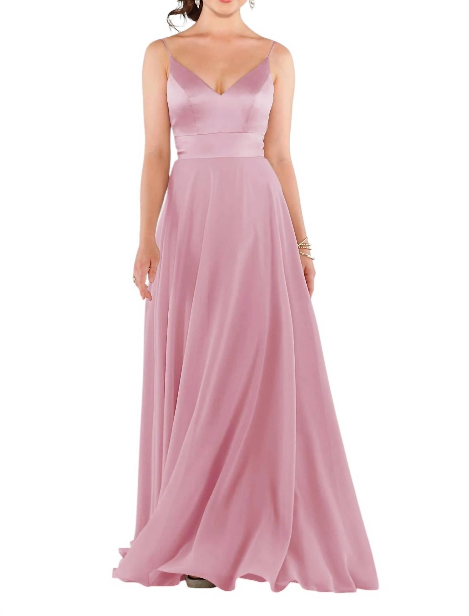 

Платье подружки невесты из смешанной ткани цвета Desert Rose Sorella Vita