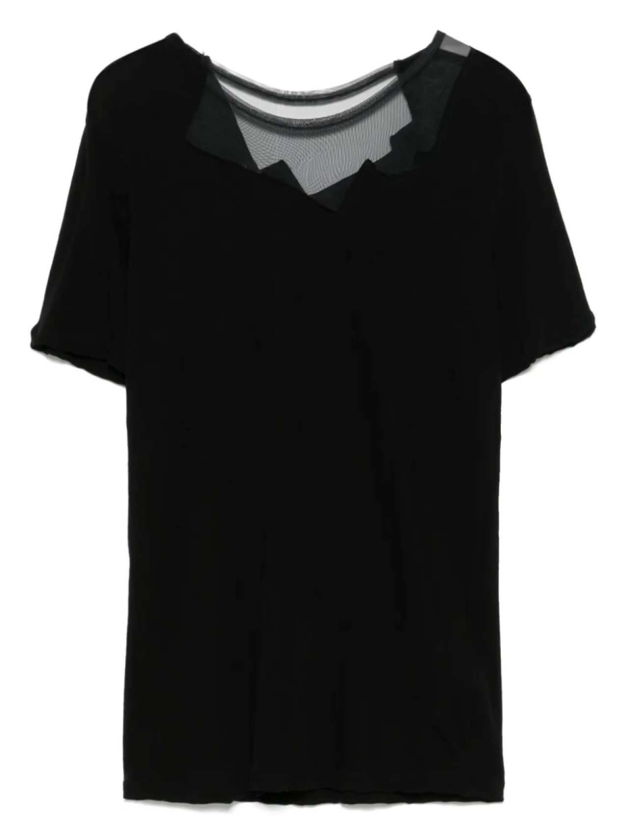 

Yohji Yamamoto футболка с сетчатыми вставками, черный