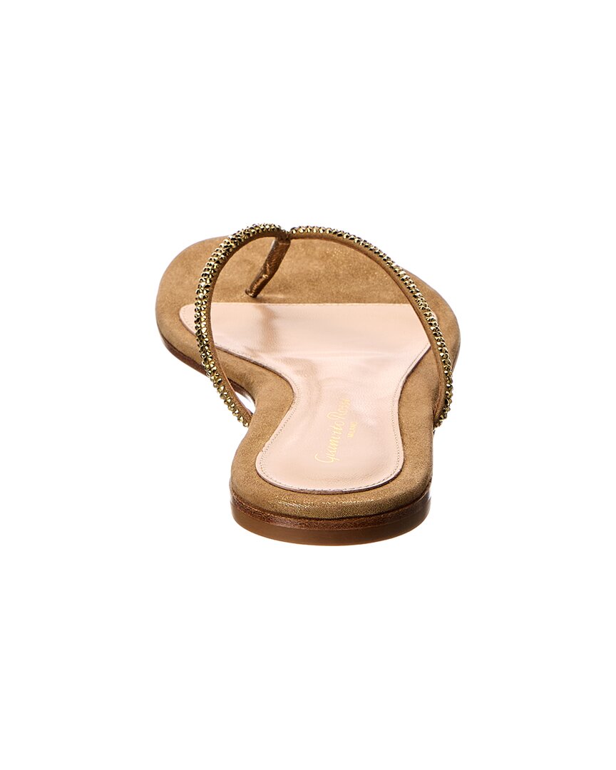 Джианвито Росси Индия Кожаные сандалии Gianvito Rossi, золотой — фото 3