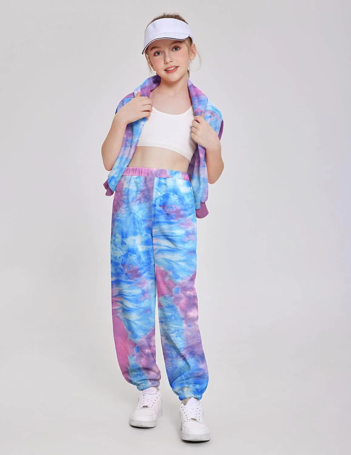 Детский спортивный костюм из толстовки и штанов, оверсайз, Purple&blue — фото 4