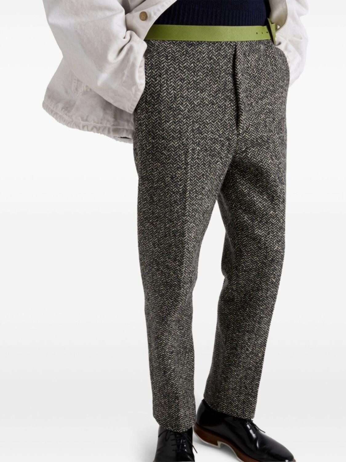 Брюки Prada Slim Fit с поясом, белый