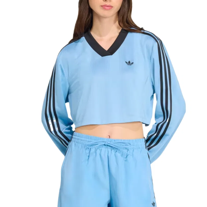 Футболка Adicolor Soccer с жаккардовым рисунком Adidas Originals серо-голубая