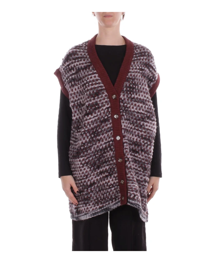 

Свитер с фактурным узором Manila Grace, коричневый