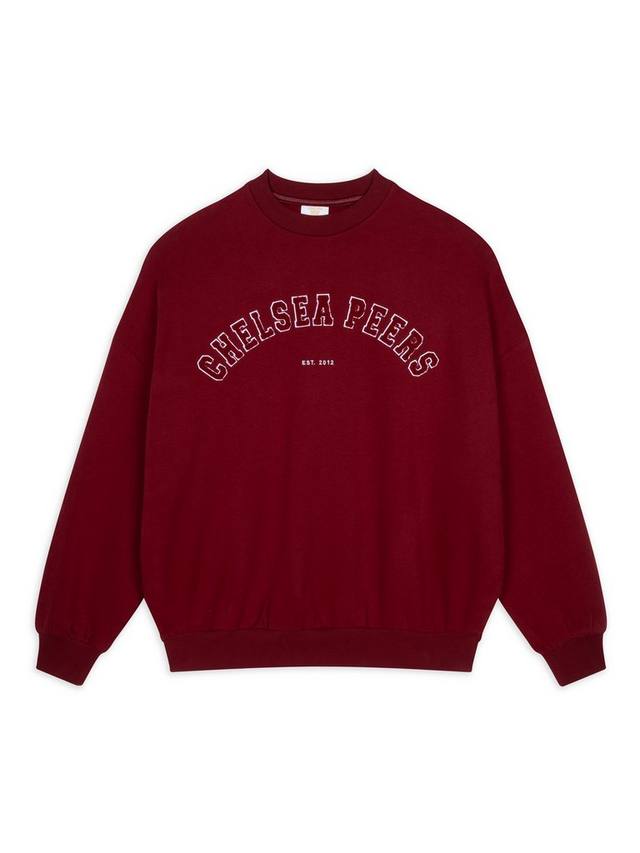 

Университетский свитер из органического хлопка rich sweater Chelsea Peers, бордовый