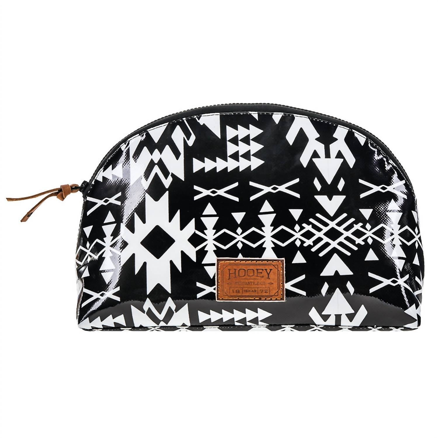 

Женская сумка Puebla с крупным ацтекским узором в черно-белом цвете HOOEY
