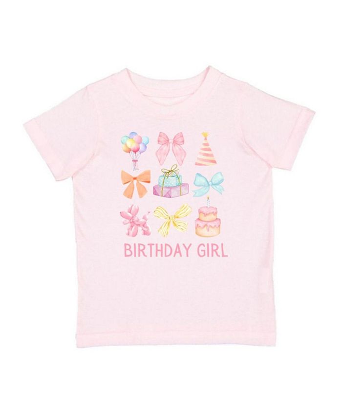 

Детская футболка с коротким рукавом "Birthday Girl Cutie" для девочек Sweet Wink, розовый