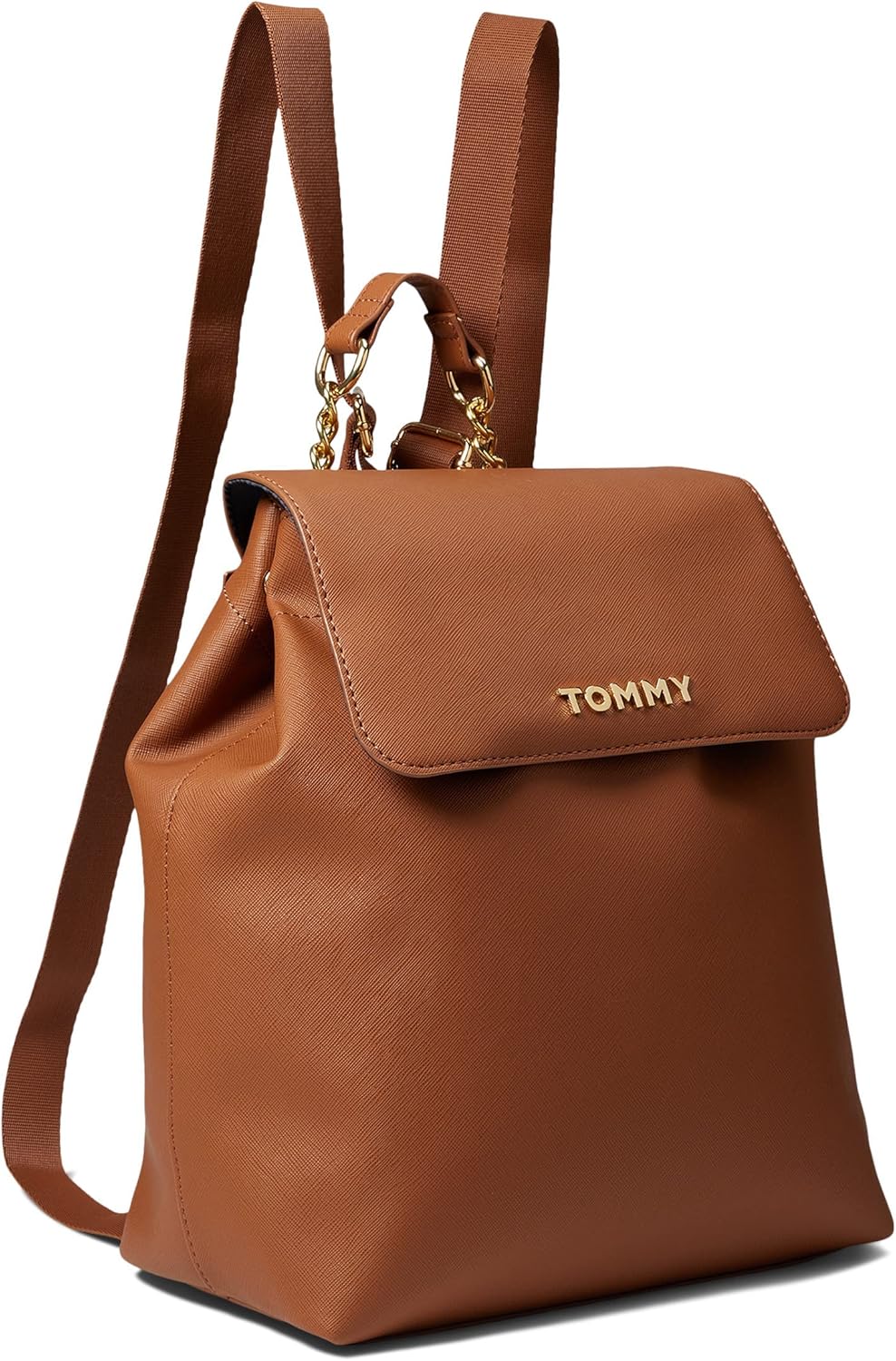 

Рюкзак Tommy Hilfiger Kendall II Flap из сафьяновой кожи с ПВХ-кожей, цвет коньяк, один размер, Cognac