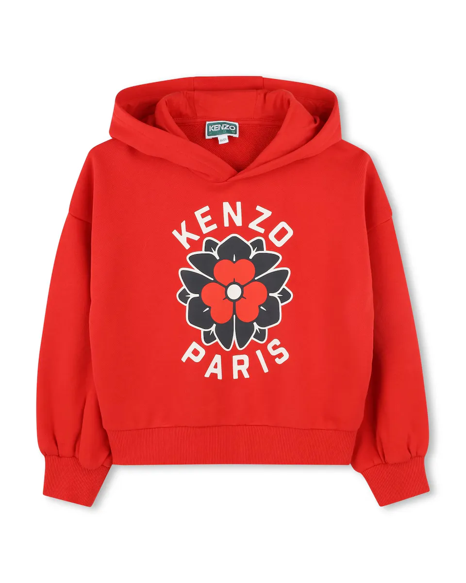 

Девичий свитшот из красного хлопка Kenzo Kids, красный