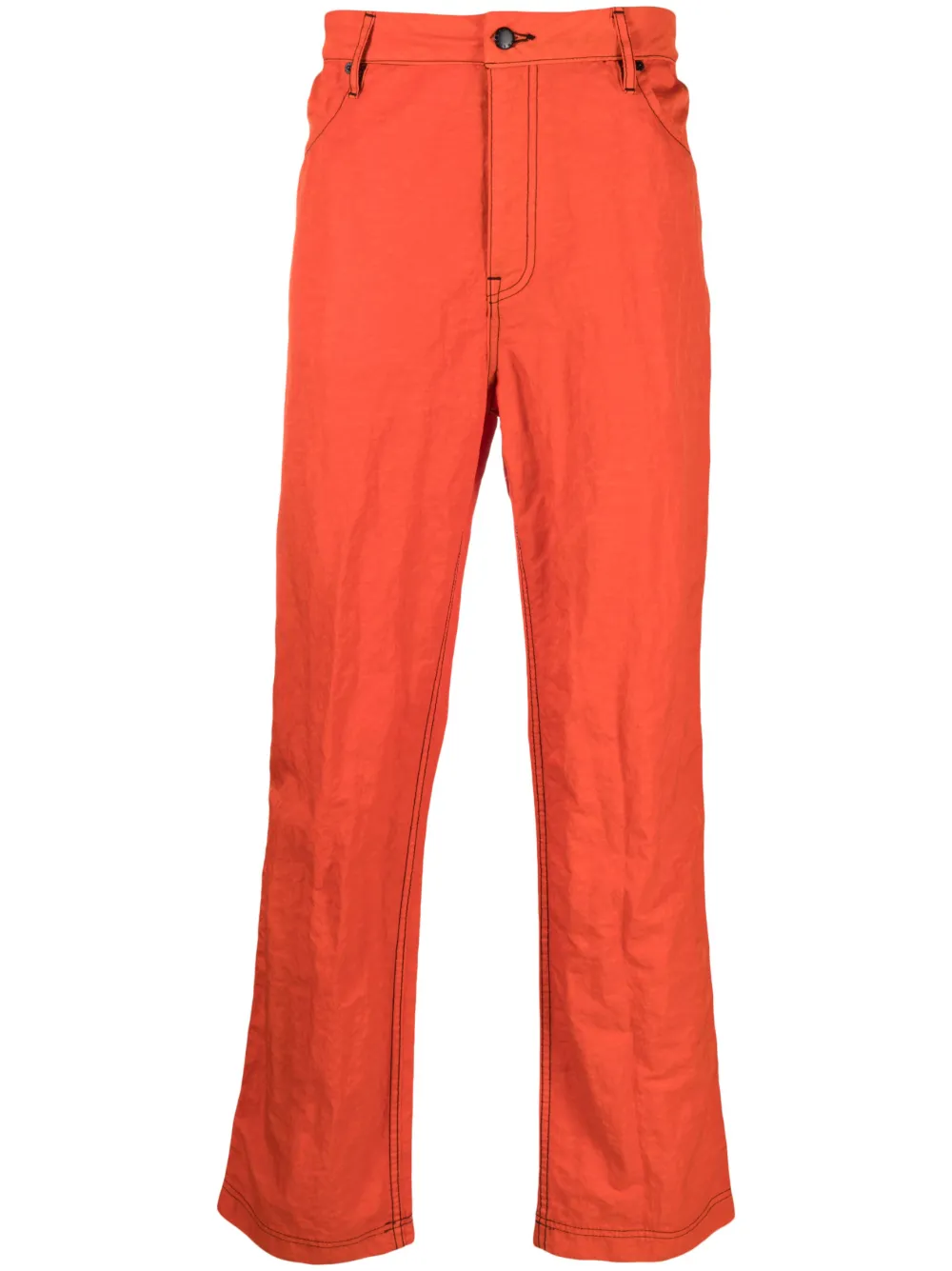 

Прямые брюки с жатым эффектом Eckhaus Latta, красный