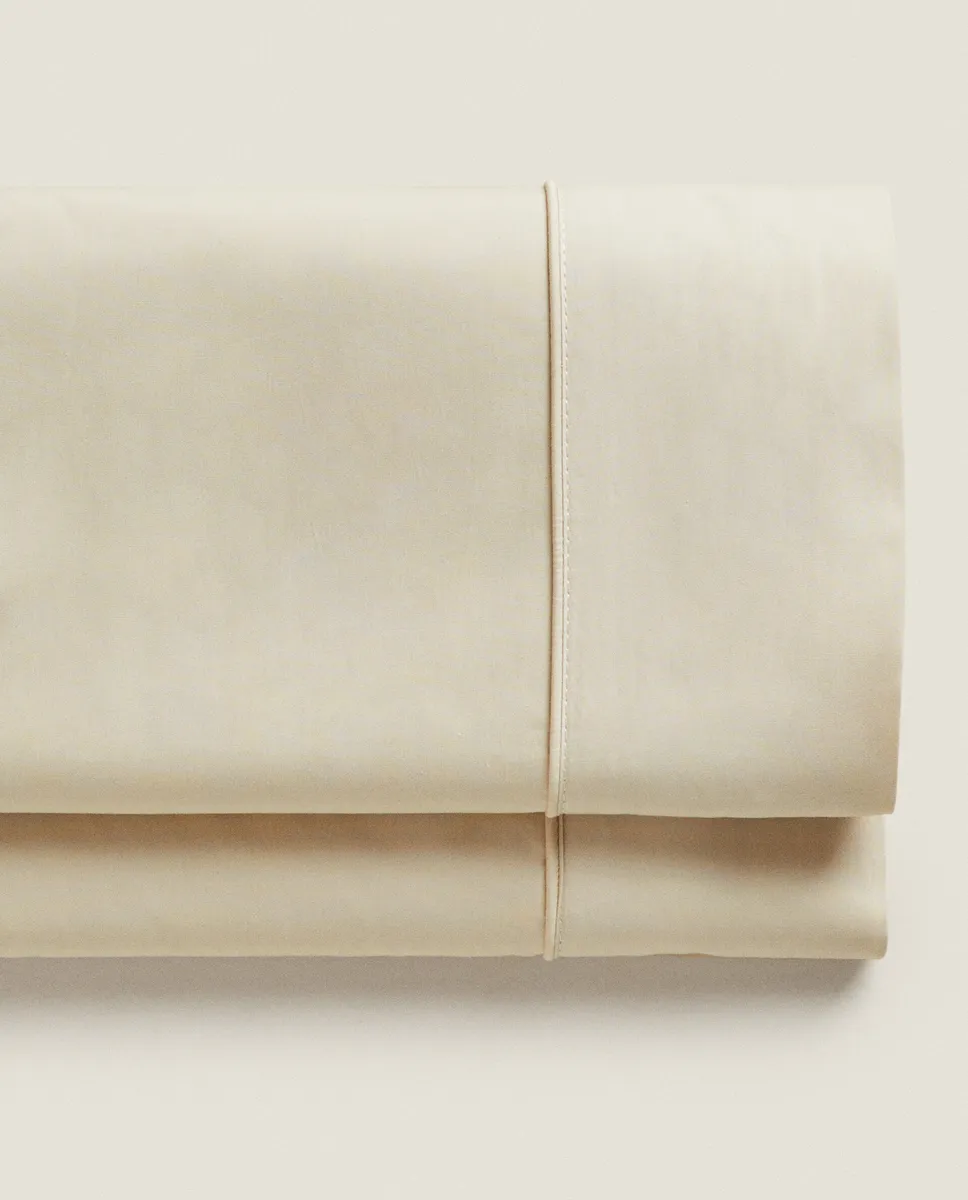 

(300 нитей) плоский лист хлопкового перкаля Zara Home, экрю
