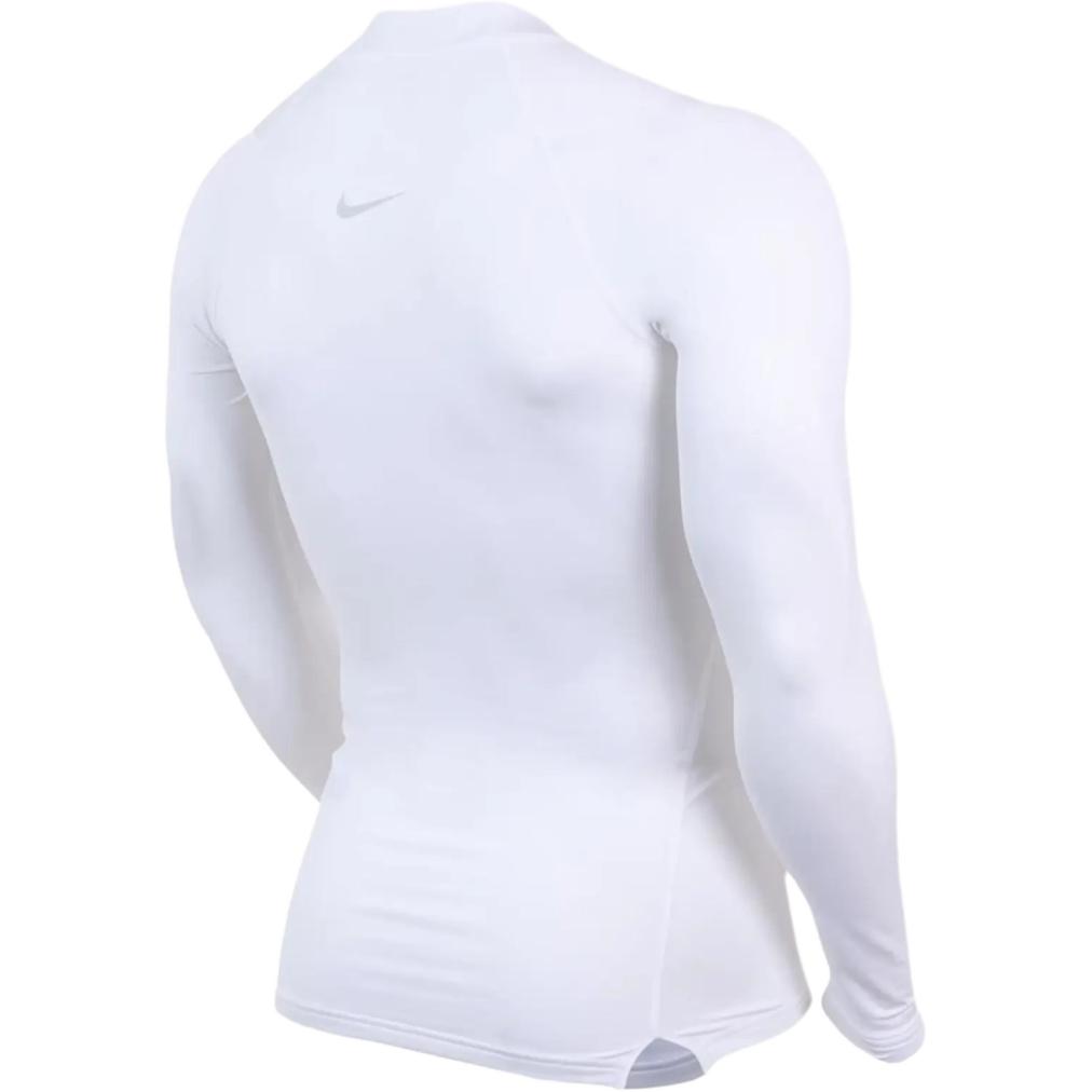 Nike Футболка Pro Mock LS мужская белая — фото 4