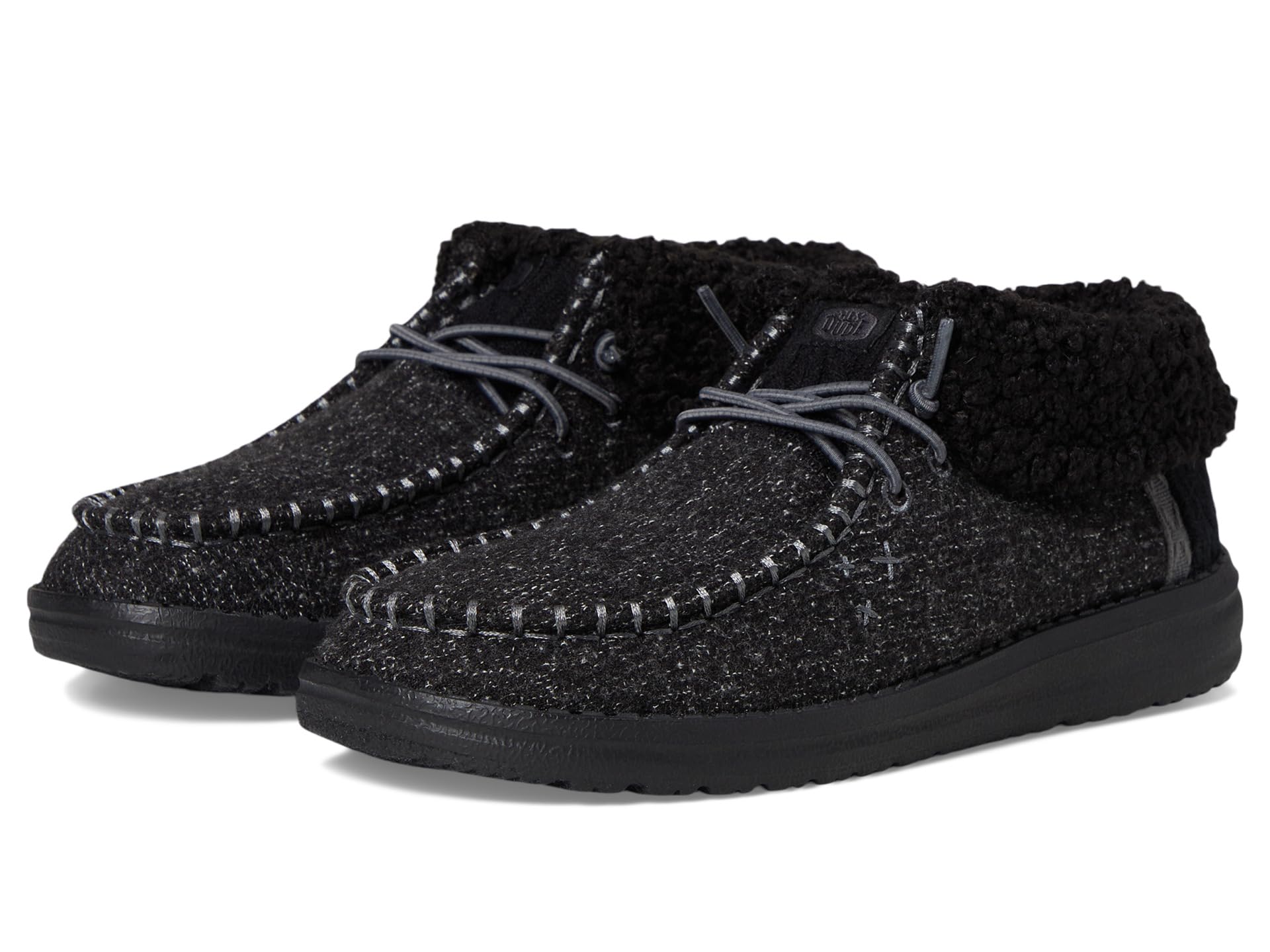 

Кроссовки Hey Dude Kids Wendy Fold Brushed Cozy, черный