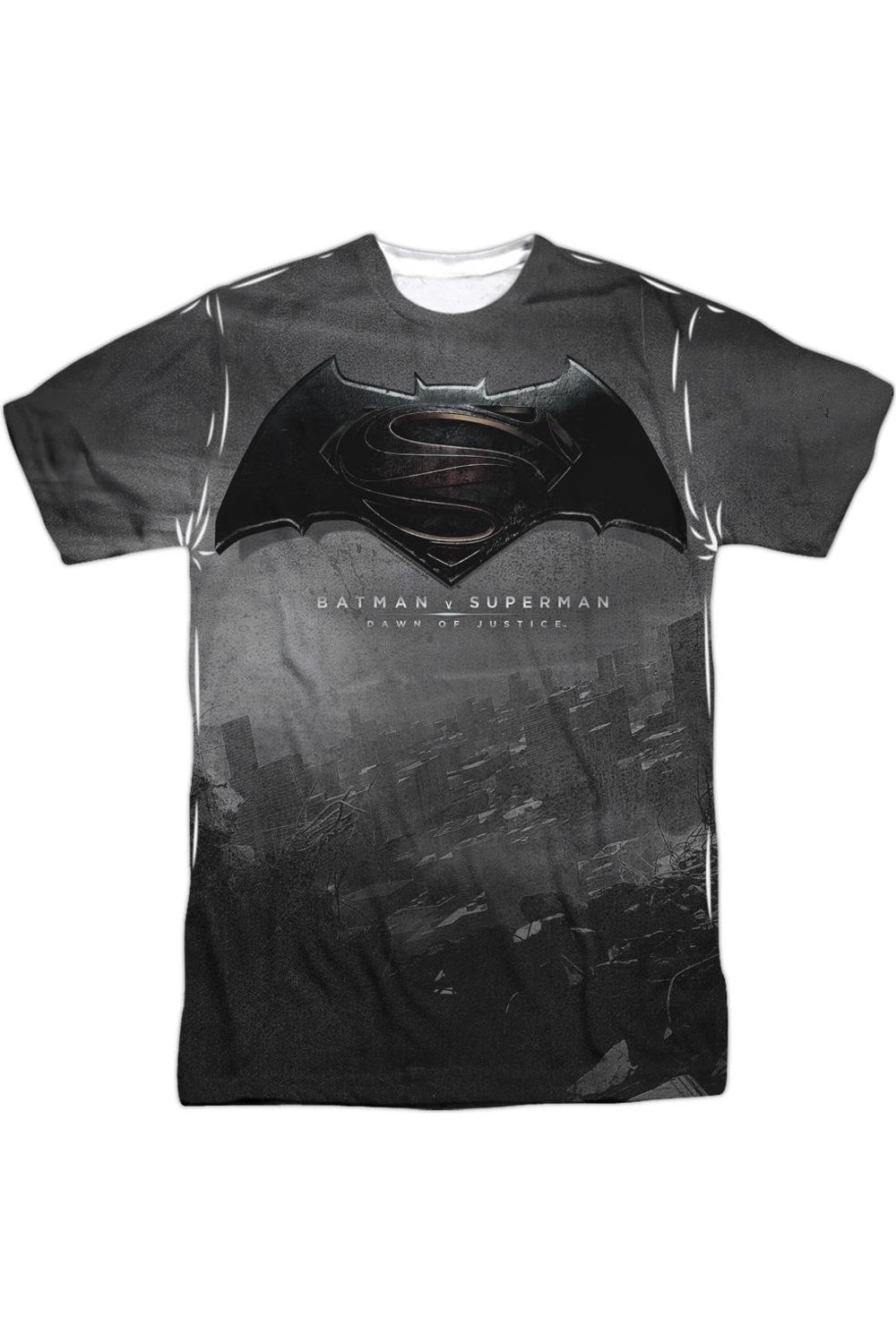 

Футболка / футболка с коротким рукавом из полиэстера с логотипом Batman V Superman City для взрослых Gildan, белый