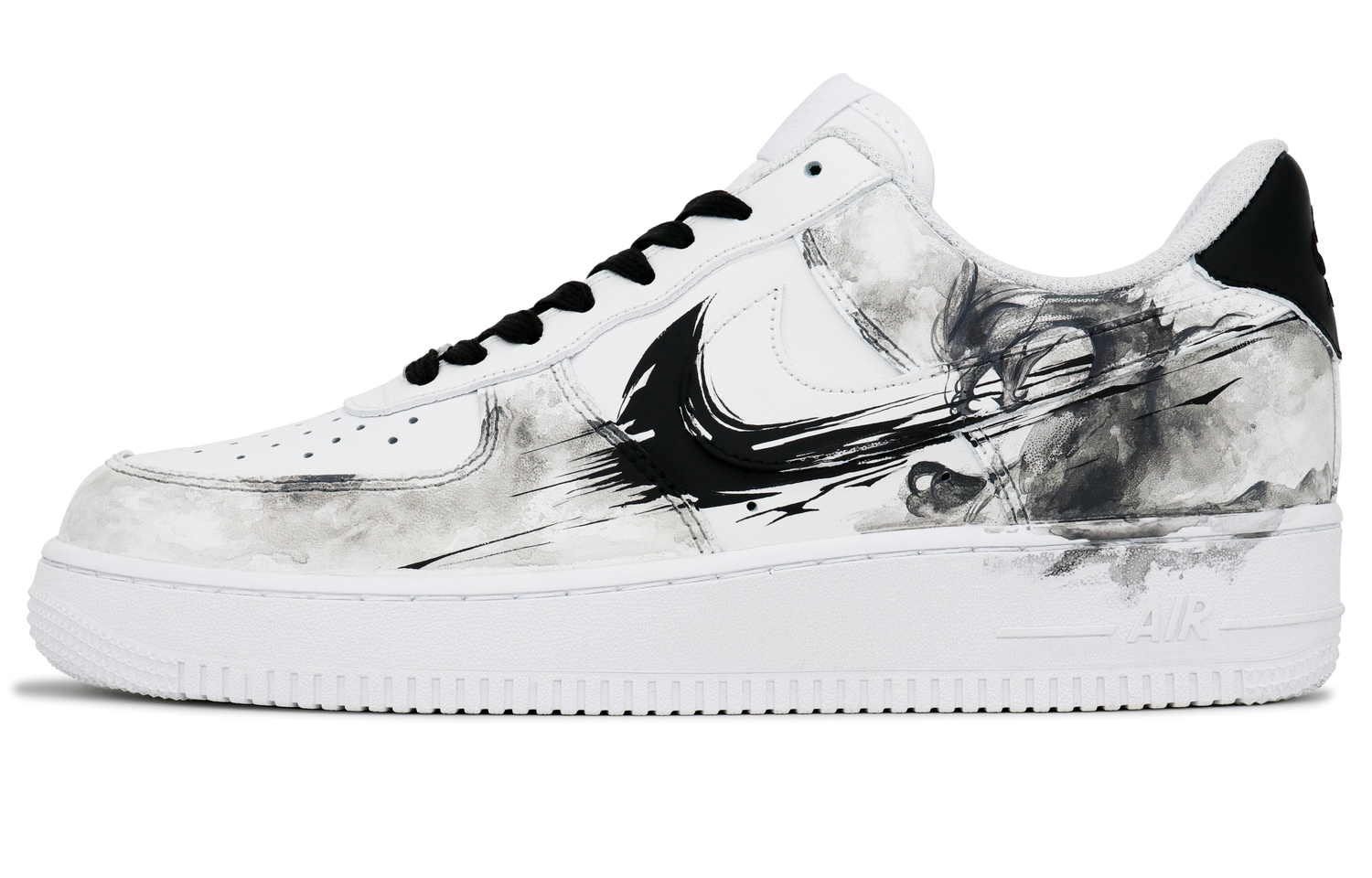 

Nike Air Force 1 Skateboard Мужские низкие кроссовки Черный/Белый/Серый, Дракон, Блуждающий в Облаках