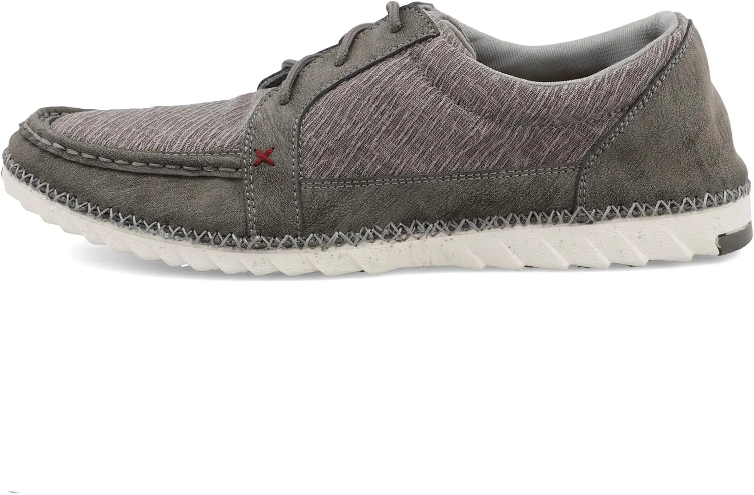 Мужские лоферы Twisted X Zero-X Chukka Driving Moc - кожаные лоферы с ручной обработкой натуральной кожи, серый — фото 4