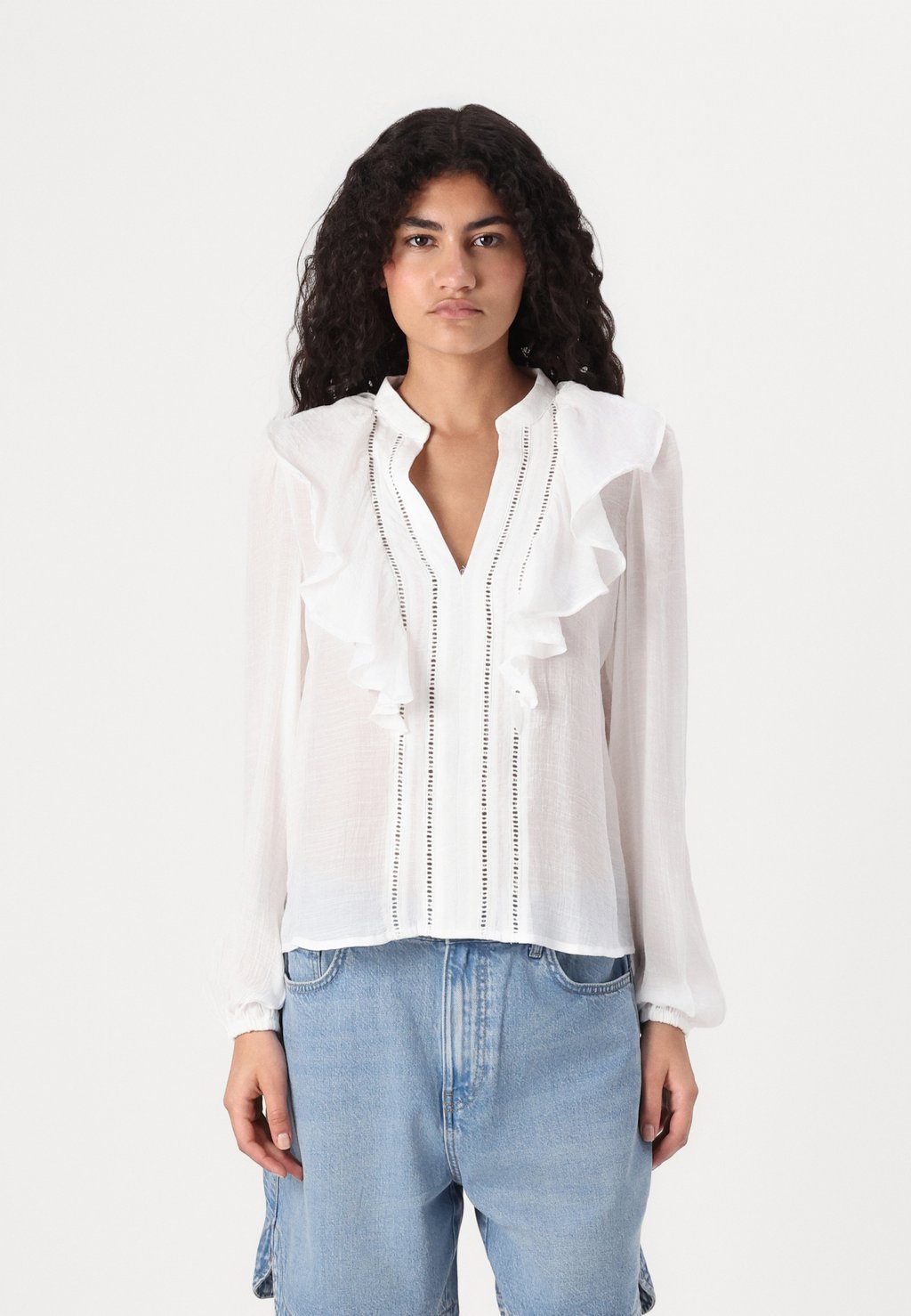 

Блуза URO V NECK VILA, кремовый