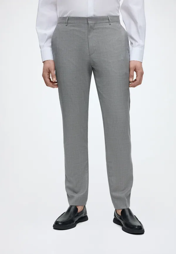 Брюки зауженные Calvin Klein Micro barleycorn slim, спокойно-серый
