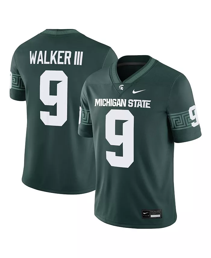 

Мужская футболка Kenneth Walker III Green Michigan State Spartans Alumni Game Jersey Nike