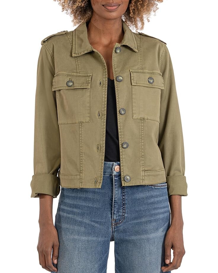 

Куртка KUT from the Kloth Rosalyn Flap Pockets Trucker Jacket, оливковый